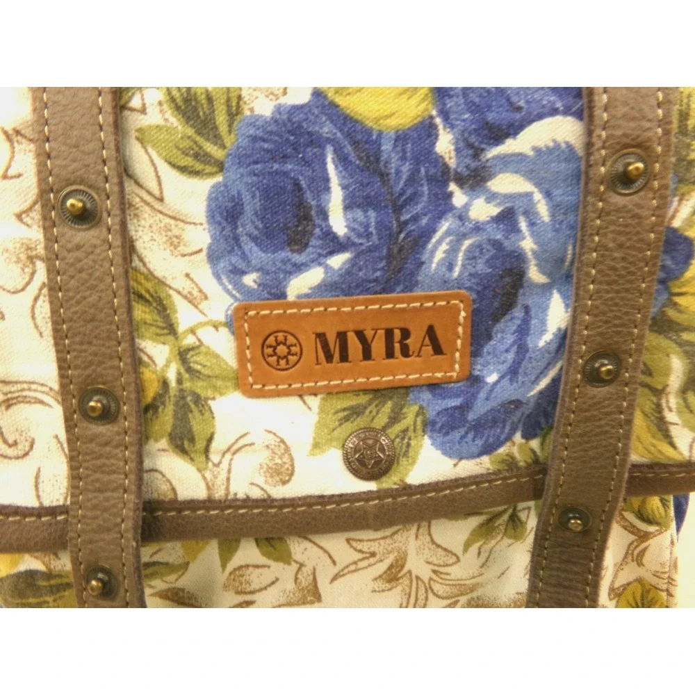 Myra Bag Cross Body Purse Messenger Bag Morning Glories Floral Design 11